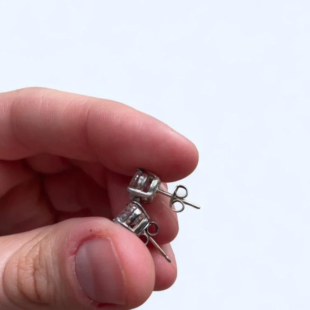 Silver cubic zirconia stud earrings